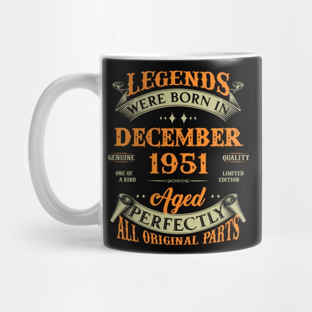 72nd Birthday Gift Legends Born In December 1951 72 Years Old by Buleskulls 